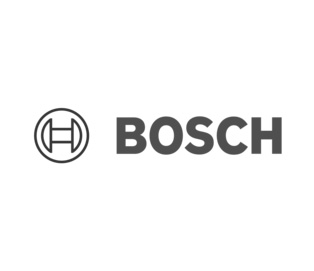Links ist das Logo der Firma BOSCH zu sehen. Rechts daneben steht der Schriftzug BOSCH.